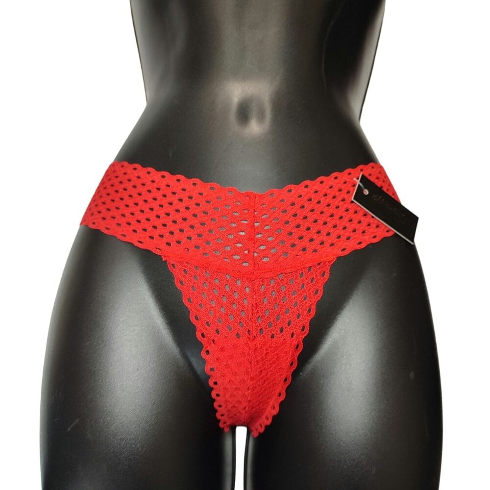 Fredericks of Hollywood Abby Rose  Red Thong Lace Panties New Size Small